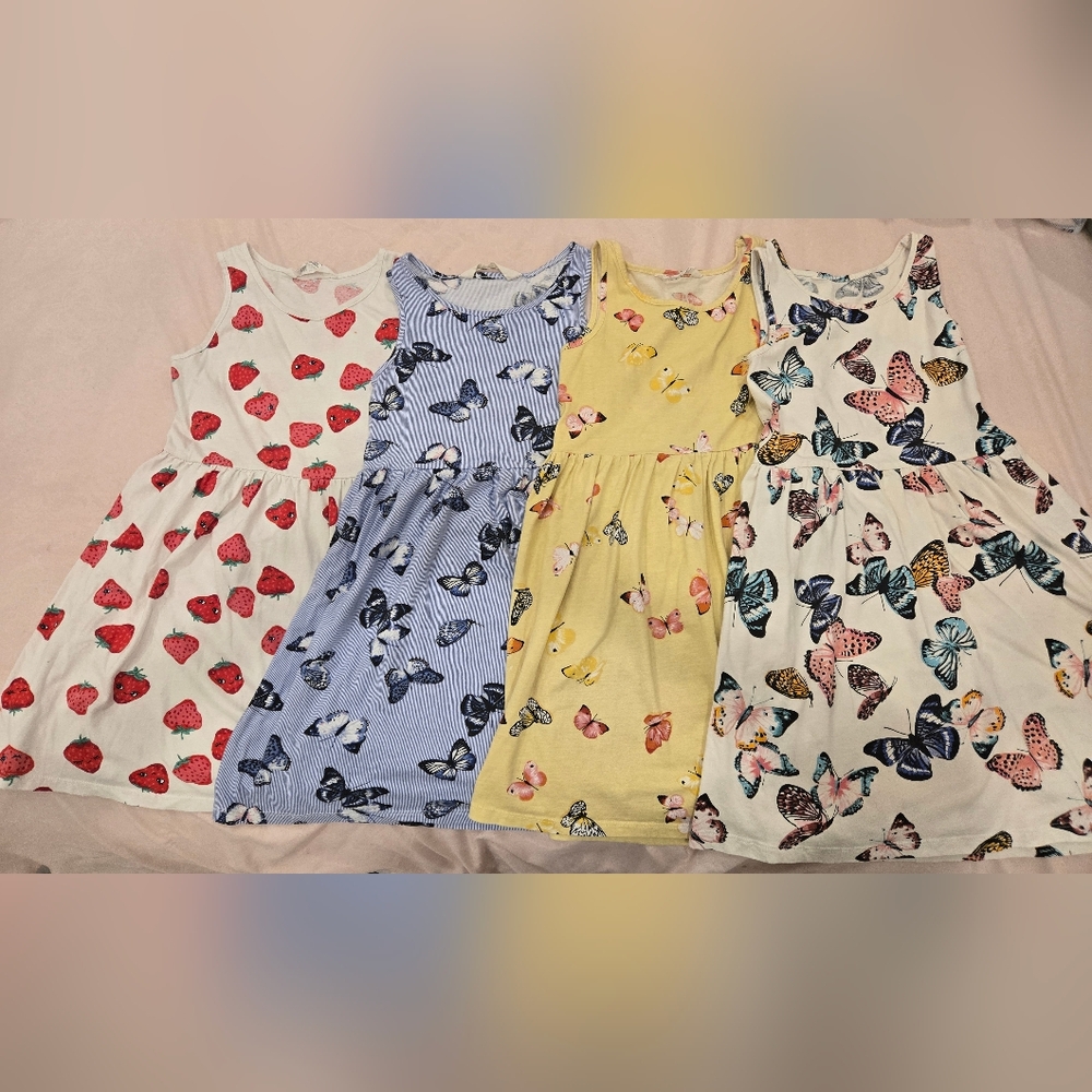 H&M Blue and Yellow Sleeveless Sundress Casual
